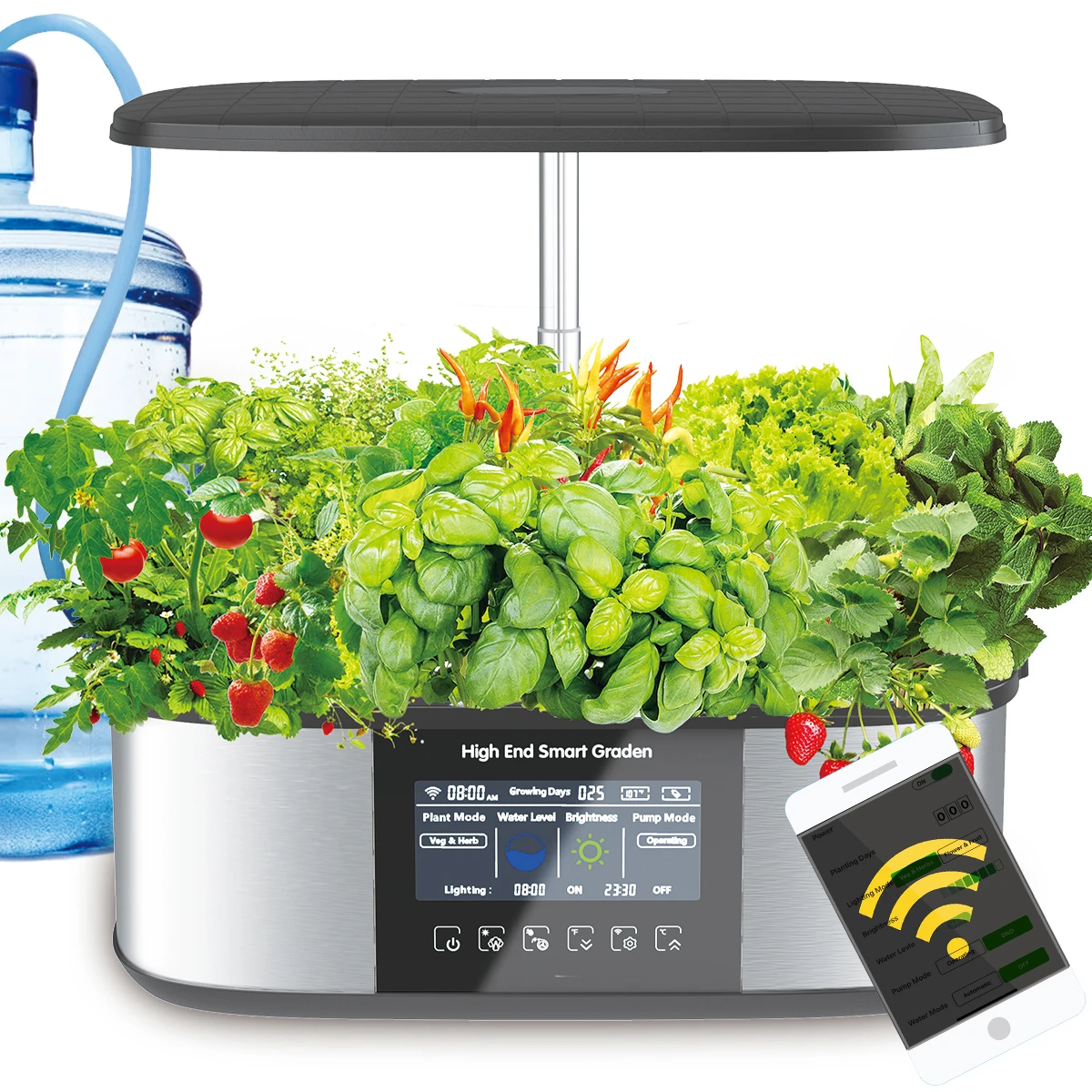 Smart Pod Garden - ชุดระบบปลูก, สวนปลูกสมุนไพร 21 พ็อดพร้อมไฟ LED การเจริญเติบโตอัจฉริยะและน้ําอัตโนมัติ
