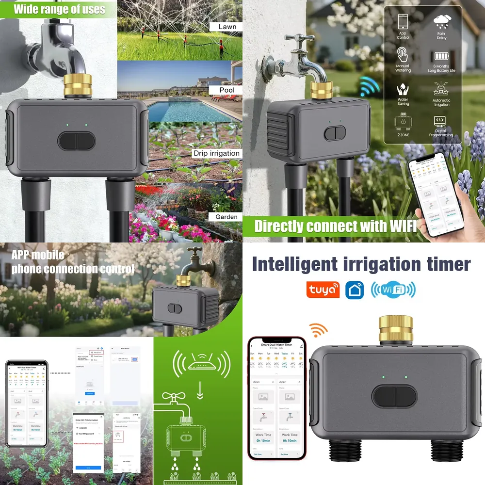 Smart Garden Irrigation System - WAP01 ตัวตั้งเวลาควบคุมการรดน้ำแบบ WiFi ควบคุมผ่านแอพ 2 หัวฉีดน้ำ