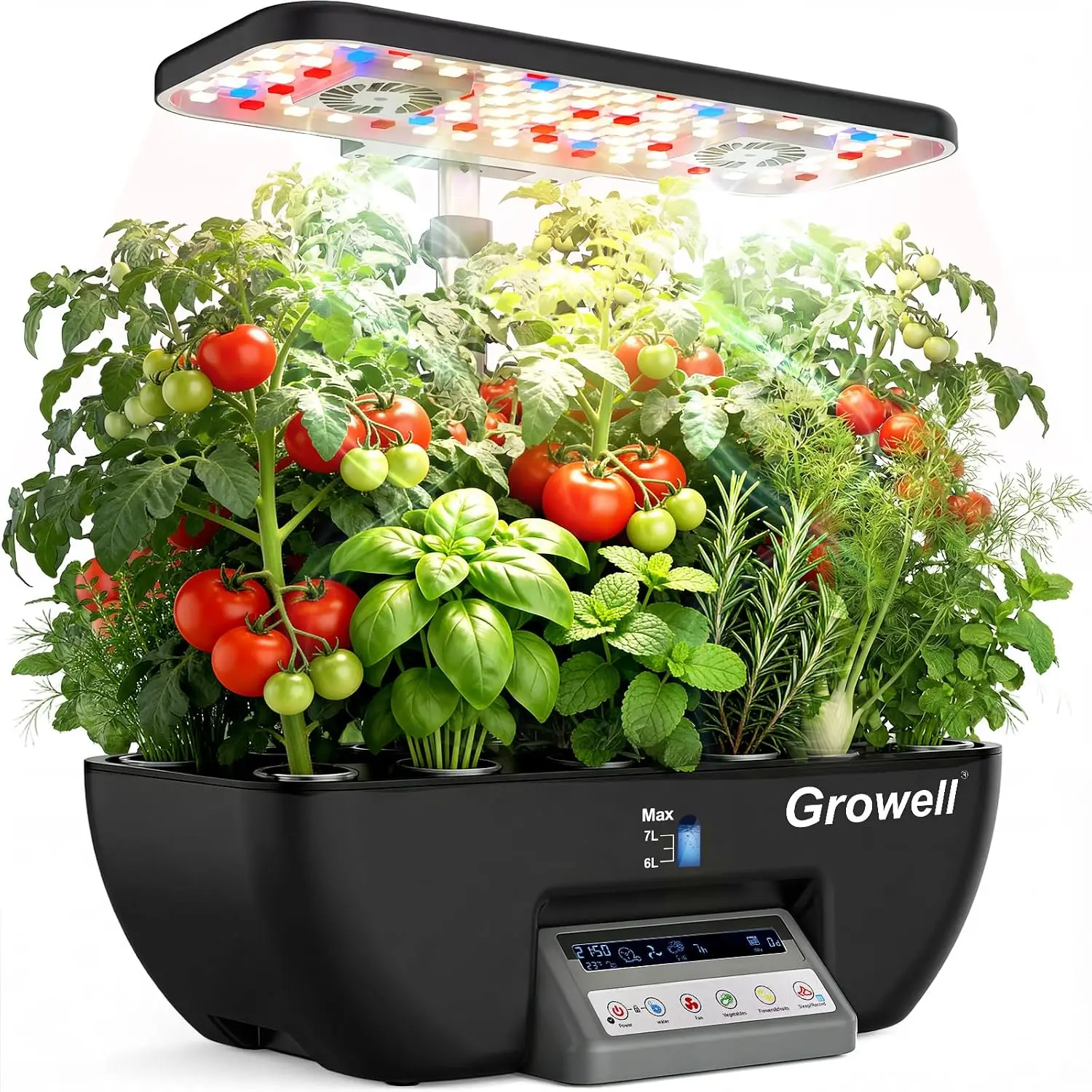 Smart Pod Garden - ชุดระบบปลูกพืชไฮโดรโปนิกส์ขายดี, ชุดปลูกสมุนไพรในร่ม 17 ช่อง พร้อมพัดลมหมุนเวียนอากาศ 2