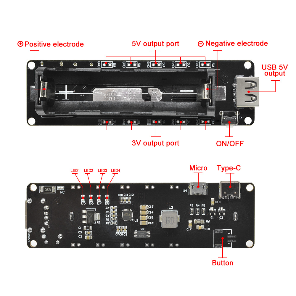 Smart Garden Esp32 - WEMOS ESP32 18650 แบตเตอรี่ลิเธียมชิลด์ V3 โมดูลบอร์ดขยายพลังงานมือถือ