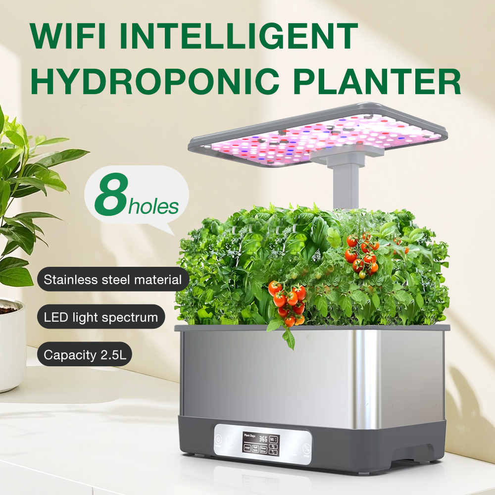 Smart Pod Garden - ระบบปลูกพืชไฮโดรโปนิกส์อัจฉริยะ Tuya WiFi, ชุดปลูกพืชไร้ดิน 8 ช่อง