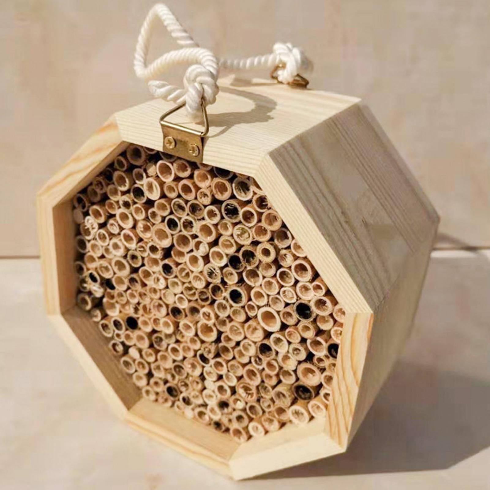 Insect Hotel Wood - บ้านแมลงไม้ กล่องรังผึ้งไม้ โรงแรมแมลง กล่องทำรังสำหรับตกแต่งสวนกลางแจ้ง กล่องเลี้ยงสัตว์เลื้อยคลาน บ้านแมลง