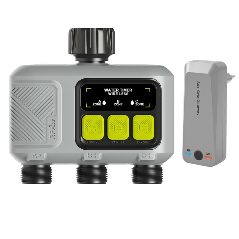 Smart Garden Zone - ABMH-Wifi สมาร์ทวอเตอร์ไทม์เมอร์ 3 โซน ระบบควบคุมการพ่นละอองน้ำและรดน้ำในสวน ควบคุมผ่านแอพ