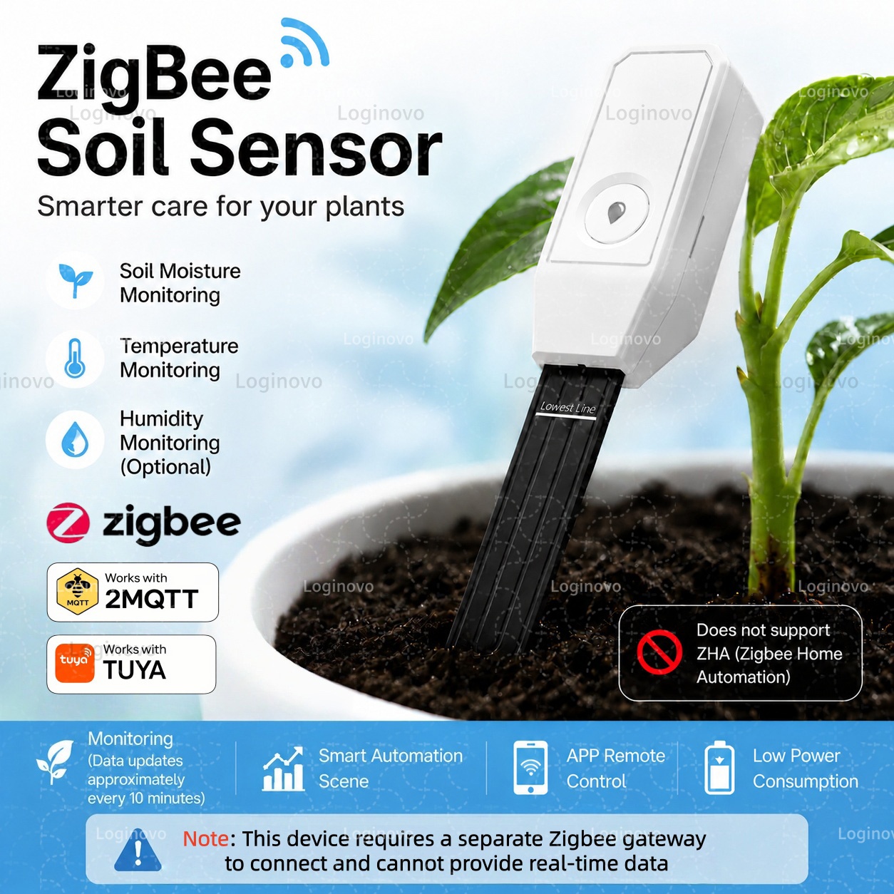 TUYA Zigbee เครื่องทดสอบดิน เซ - Smart Garden Home Assistant บทวิจารณ์และราคา
