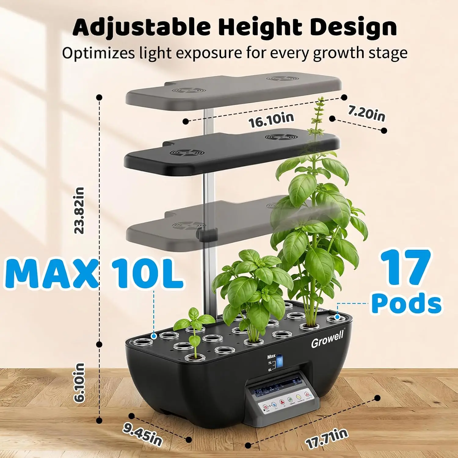 ชุดระบบปลูกพืชไฮโดรโปนิกส์ขายด - Smart Pod Garden บทวิจารณ์และราคา