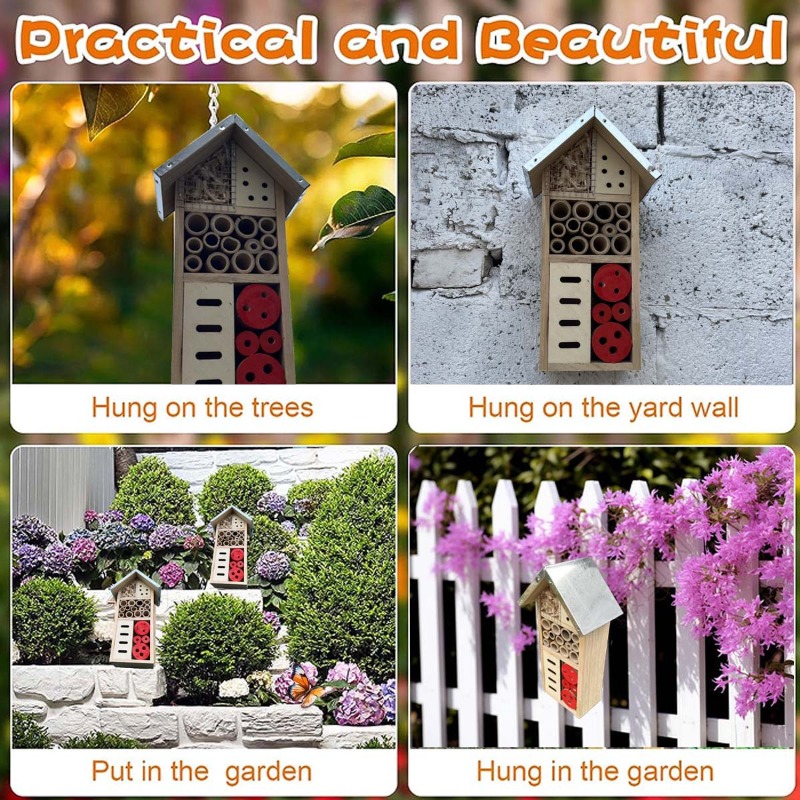 บ้านแมลง แมลงไม้โรงแรมที่อยู่อ - Insect Hotel Wood บทวิจารณ์และราคา