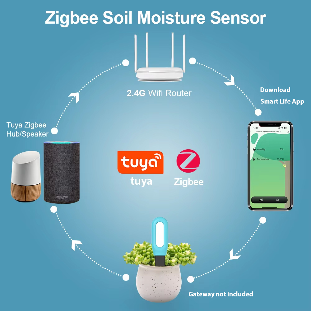 Tuya Zigbee เซ็นเซอร์ดินอุณหภู - Smart Garden Home Assistant บทวิจารณ์และราคา